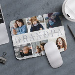 Custom Grandpa Photo Collage & Grandchildren Names Mouse Pad<br><div class="desc">Create a cool custom gift for the best grandpa around with this photo collage mousepad. Use the templates to add 6 photos,  and personalise with his grandchildren's names or a custom message in the centre. Makes an awesome unique gift for Father's Day or Grandparents Day!</div>