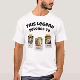 Custom Grandpa Photo Retro This Legend Belongs To T-Shirt
