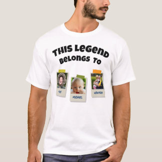Custom Grandpa Photo Retro This Legend Belongs To T-Shirt