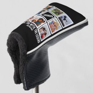 Custom Grandpa the man myth legend 8 Photo Collage Golf Head Cover