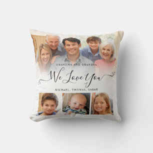 Custom Grandparents Grandma Grandpa Family Photo Cushion