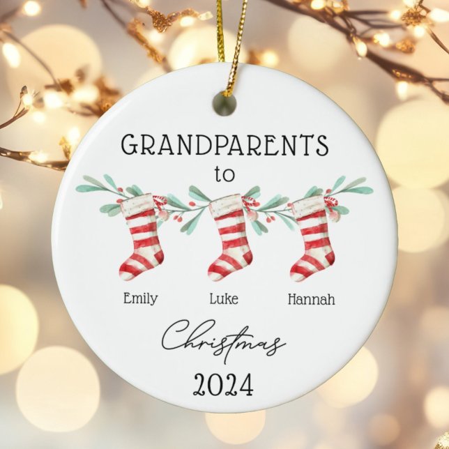 Custom Grandparents ornament grandkids stockings (Creator Uploaded)