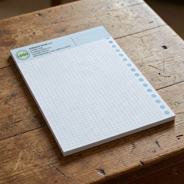 Custom Graph Paper Logo Pad (Grid Sheets, Squares) (promotional gridded paper with company logo)