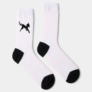 Custom Graphic Crew Socks Stylish Black & White