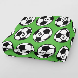 Custom Grass Green Soccer Ball Pattern Fleece Blanket