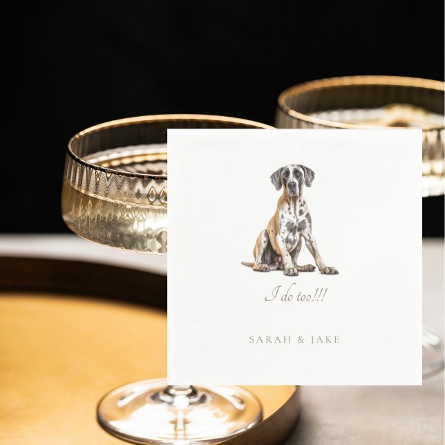 Custom Great Dane Pet Wedding Napkin (Creator Uploaded)