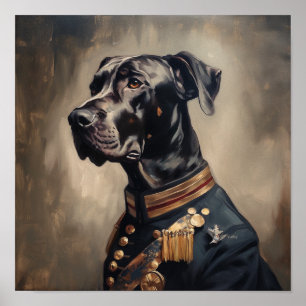 Custom Great Dane Regal Military Art Poster
