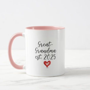 Custom Great-Grandma Gift, Est. 2025, Mug