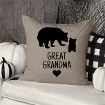 Custom Great Grandma Gift Grandkid Bear Greige Thr Cushion<br><div class="desc">Looking for the perfect gift for that special grandmother in your life? Look no further than our personalized great grandma gift – custom bear throw pillows with names! These soft and cuddly pillows are a wonderful way to show your appreciation for all she’s done for you, and they make the...</div>
