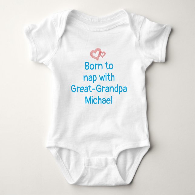 Custom Great-Grandpa Gift From Baby, Baby Boy,  Bodysuit (Front)