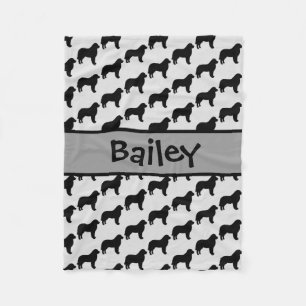 Custom Great Pyrenees Dog Silhouette Fleece Blanket