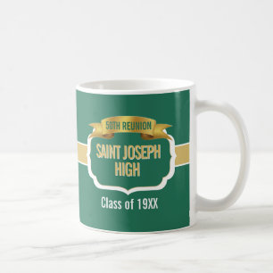 Custom Green 50th Class Reunion Favour Mug