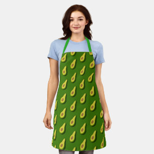 Custom Green Avocado Tiled Apron   Chef Gift Apron