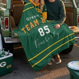 Custom Green Bay Football Personalised  Sherpa Blanket