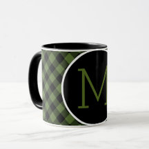Custom Green Black Buffalo Check Plaid Pattern