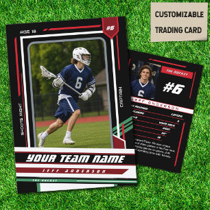 Custom Green & Black Lacrosse Player Card