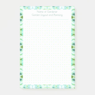 Custom Green Blue Dot Grid Garden Layout Planner Post-it Notes