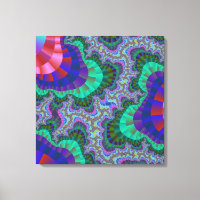 Custom Green Blue Gear Canvas Art
