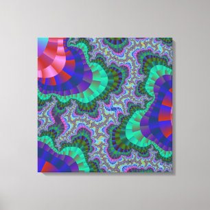 Custom Green Blue Gear Canvas Art