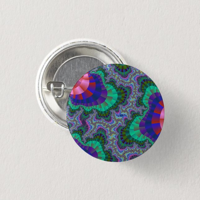 Custom Green Blue Gear Small Round Button (Front & Back)