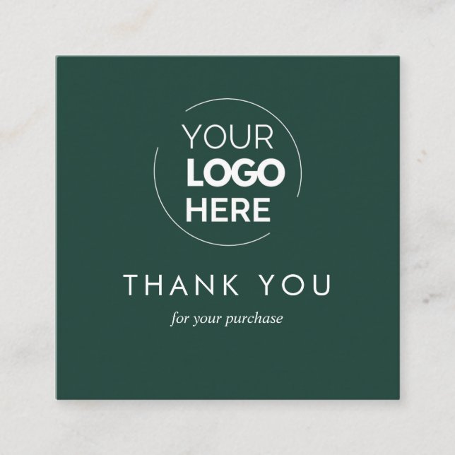 Custom Green Business Logo QR Code Thank You Discount Card (Front)