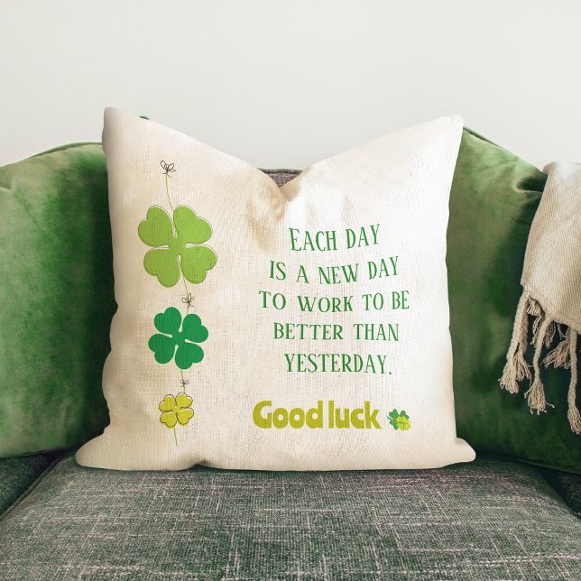 Custom Green Clover Leaves Throw Pillow (Creator Uploaded)