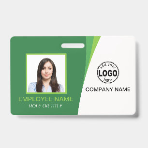 Custom Green Corporate Employee Photo Name Tags Ba ID Badge