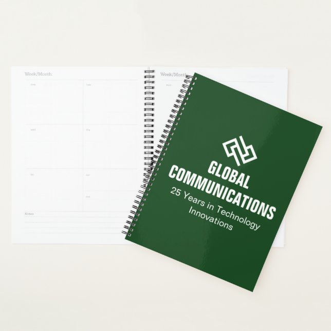 Custom Green Cyber Technology Business 2027 Planner (Display)
