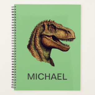 Custom Green Dinosaur T-Rex Tyrannosaurus 2025 Planner