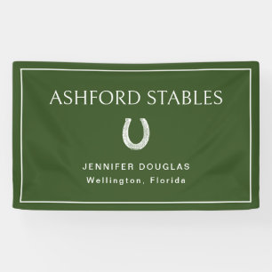Custom Green Equestrian Stall Horse Show Banner