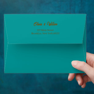 Custom Green Faux Gold Foil Formal 5x7 Envelope