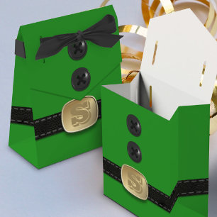 Custom Green Festive Elf Belt Christmas Favour Box