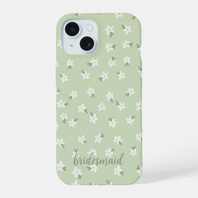 Custom green floral phone case (Back)