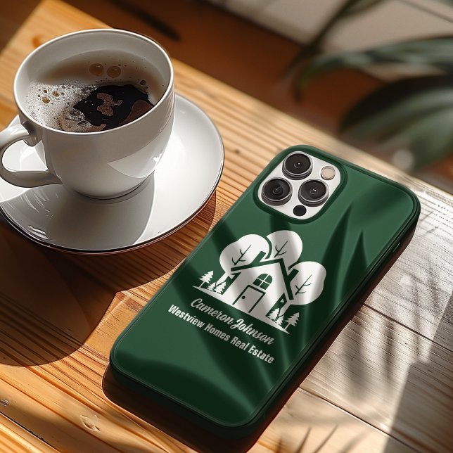 Custom Green Forest House Real Estate Company Case-Mate iPhone Case (Creator Uploaded)