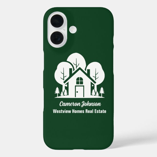 Custom Green Forest House Real Estate Company Case-Mate iPhone Case (Back)