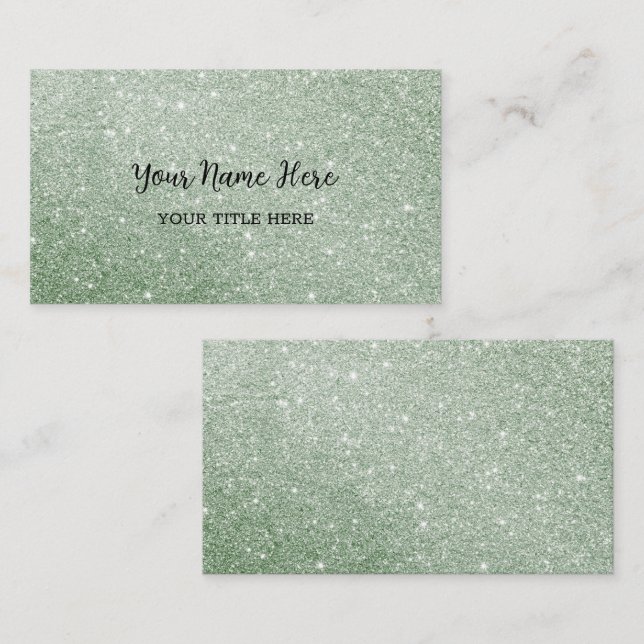 Custom Green Glitter Business Card (Front/Back)