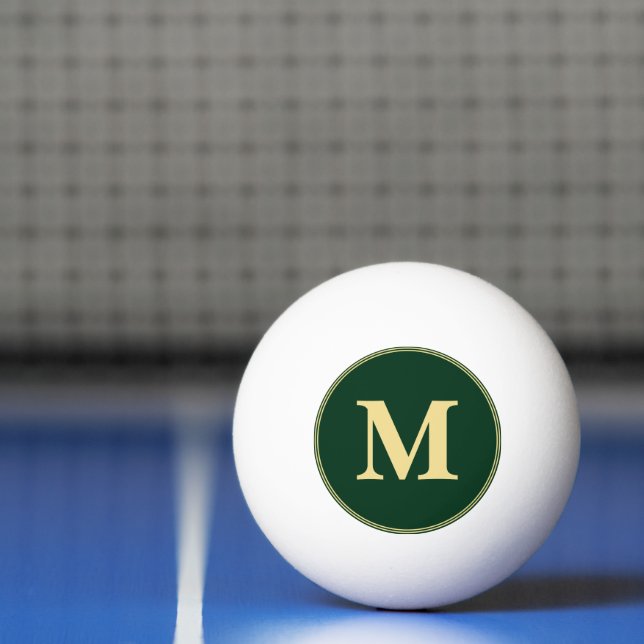 Custom Green Gold Monogrammed Table Tennis Beer Ping Pong Ball (Net)