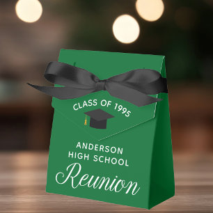 Custom Green High School Reunion Party Favour Box