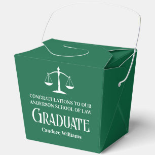 Custom Green Law School Graduation Party Fortune Favour Box