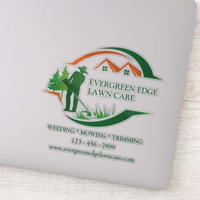Custom Green Lawn Care Vinyl (Detail)