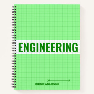 Custom Green Math & Engineering Graph Paper Notebook