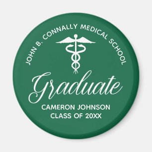 Custom Green Medical School Graduation Party Magnet