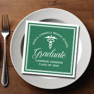 Custom Green Medical School Graduation Party Napkin