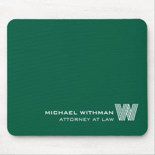 Custom GREEN Monogram, Name & Profession  Mouse Pad