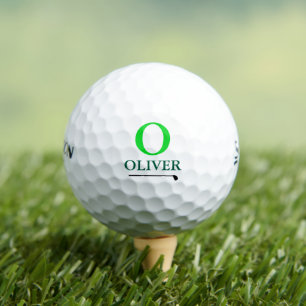 Custom Green 'O' Monogram  Golf Balls