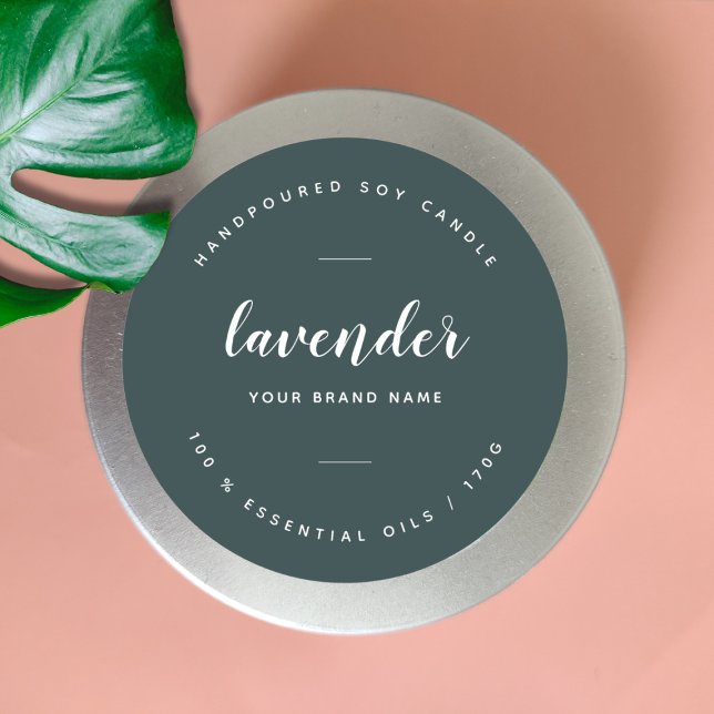 Custom green packaging candle product label (Creator Uploaded)
