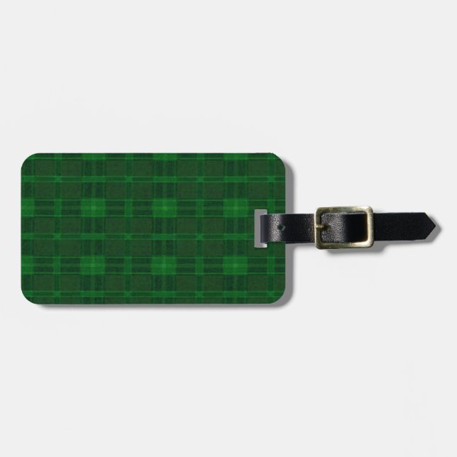 Custom Green Plaid Luggage Tag (Front Horizontal)