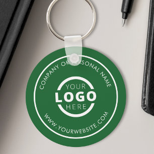 Custom Green Promotional Business Logo Branded Key Ring
