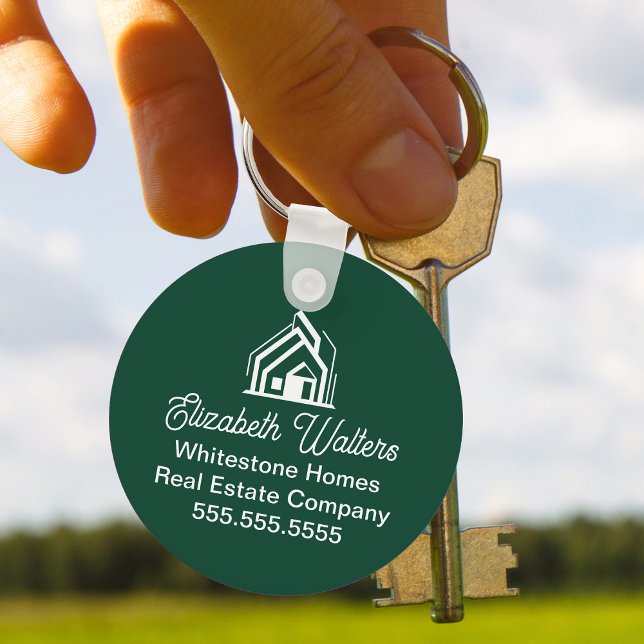 Custom Green Real Estate Company House Realtor Key Ring (Creator Uploaded)