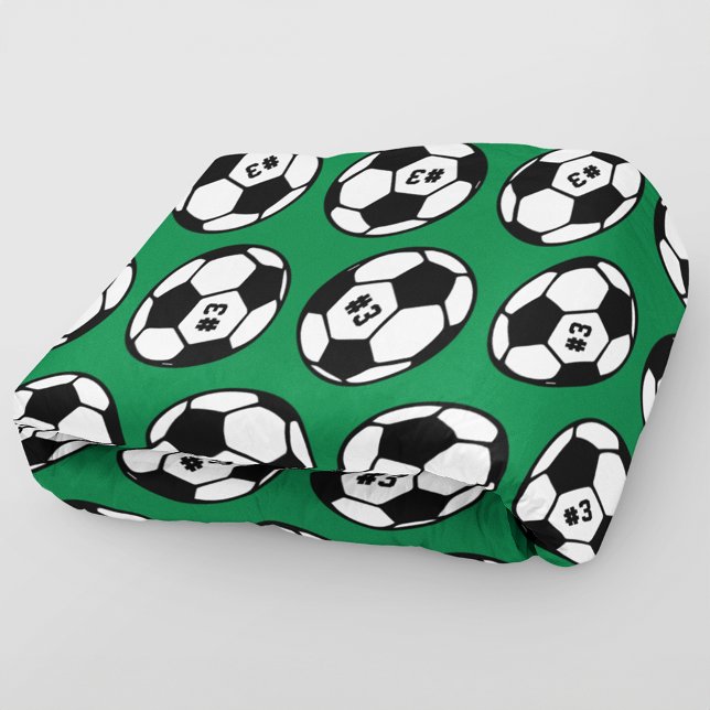 Custom Green Soccer Ball Pattern Fleece Blanket (Creator Uploaded)
